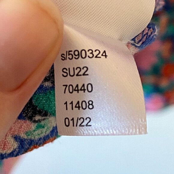 LOFT Daisy Double V Peplum Shell Serene Sapphire Size Medium - Picture 6 of 7